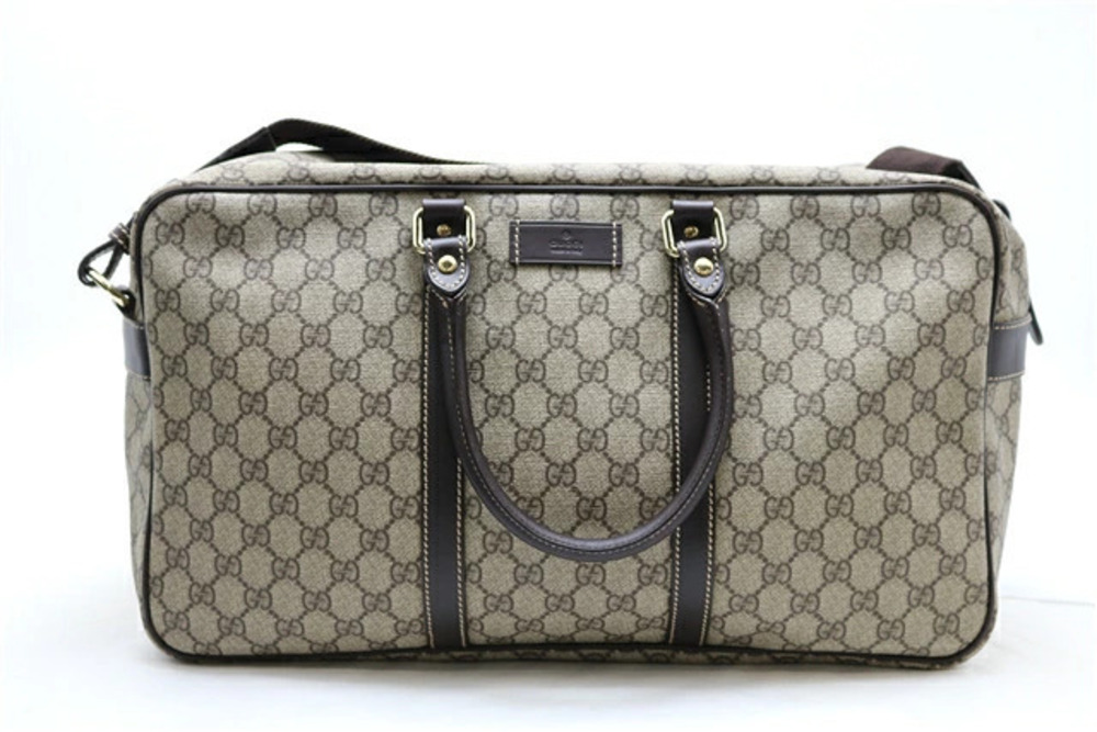 Gucci Boston Bag Brown Canvas